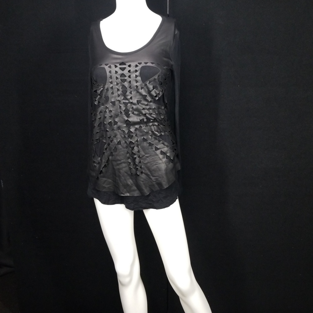 Black Long Sleeve With Leather